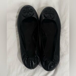 Tory Burch Black Textured Flats